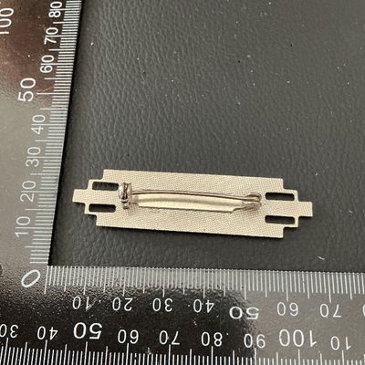Art Deco Style Silver Tone Enamel Bar Brooch Pin