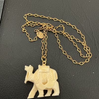 Discovery of California Carved Camel Pendant Necklace