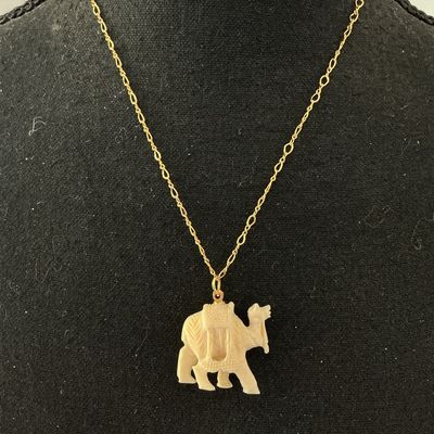 Discovery of California Carved Camel Pendant Necklace
