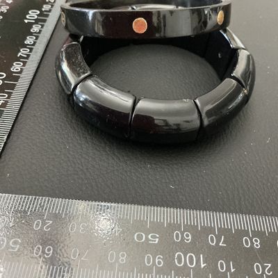2 Vintage Black Bangle Bracelets