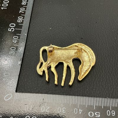Gold-Tone Stylized Zebra / Animal Brooch Pin