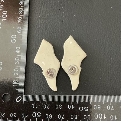 Vintage Off-White Sculptural Winged Post Earrings