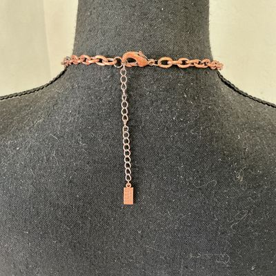 Elle Copper-Tone Greek Key Ring and Tassel Pendant Necklace
