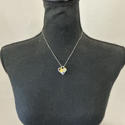 Iridescent Crystal Heart Pendant Necklace