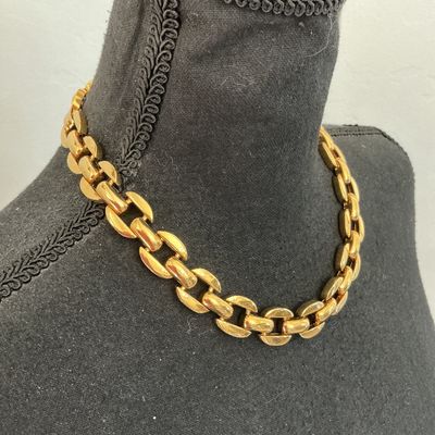 Chunky Gold-Tone Chain Link Collar Necklace