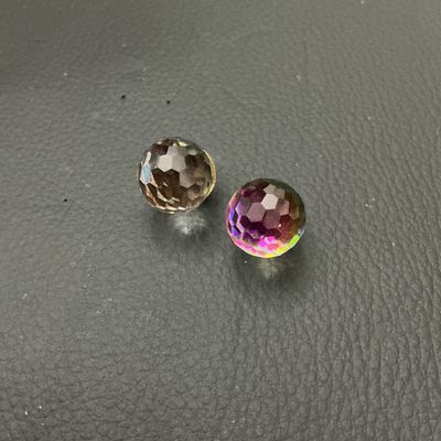 Pair of Faceted Spherical Crystal Stud Earrings