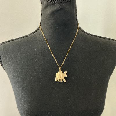 Discovery of California Carved Camel Pendant Necklace