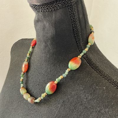Multicolor Agate Stone Beaded Necklace