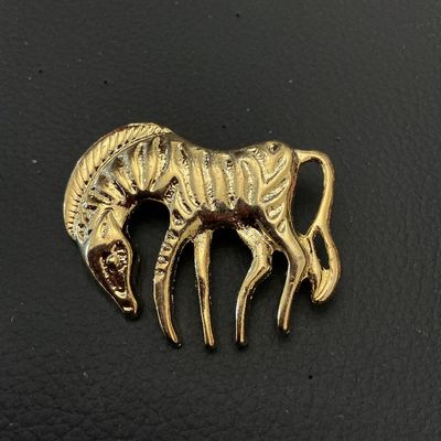 Gold-Tone Stylized Zebra / Animal Brooch Pin