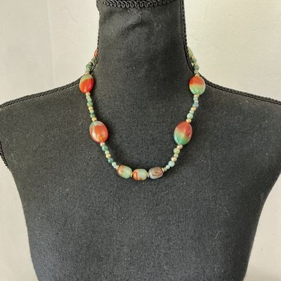 Multicolor Agate Stone Beaded Necklace