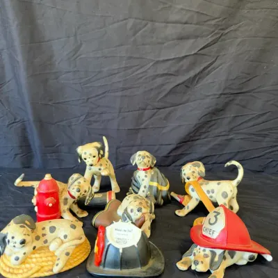 Vintage Princeton Gallery "Where’s the Fire?" Dalmatian Figurine Collection – Lot of 8  