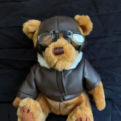 Vintage Collectible Aviator Pilot Teddy Bear Plush 