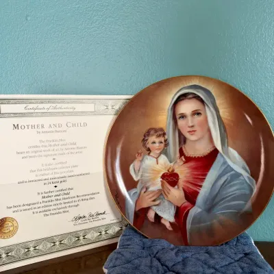 Mother And Child By Antonio Barzoni Plate 