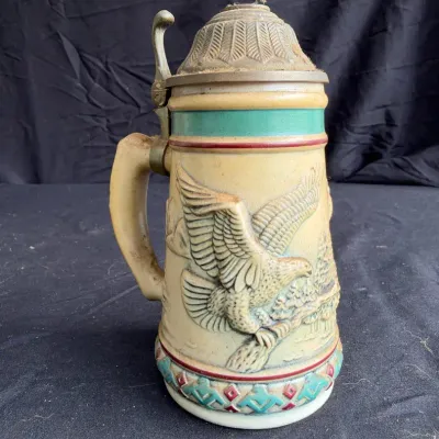 Vintage 1990 Avon "Endangered Species" Bald Eagle Mini Beer Stein 