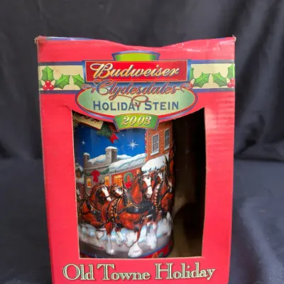 2003 Budweiser Holiday Beer Stein “Old Towne Holiday”