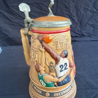 Vintage 1993 Avon "A Century of Basketball" Lidded Beer Stein – Handcrafted Ceramarte