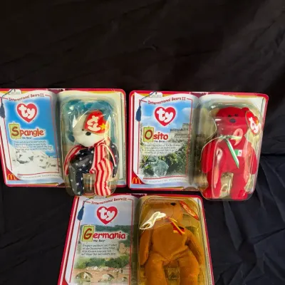 Vintage 2000 McDonald's Ty Teenie Beanie Babies - International Bears II (Set of 3)