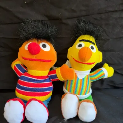 Vintage Sesame Street Bert and Ernie Plush Set (Tyco)