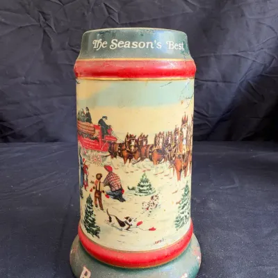 1991 Budweiser Holiday Beer Stein titled "The Season's Best" (Model CS133).