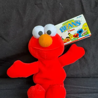 Vintage 1997 Tyco Sesame Street Beans Elmo Plush Beanbag