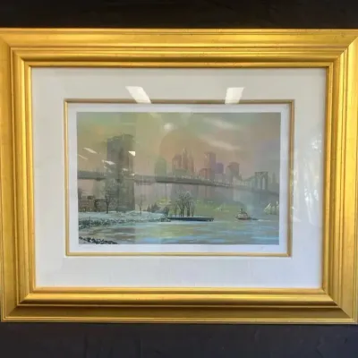 Alexander Chen “Brooklyn Bridge in Winter” Signed & Numbered Limited Edition Print