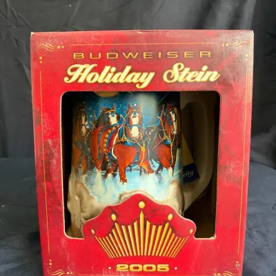 2005 Budweiser Holiday Stein CS628 Clydesdales in Original Box 