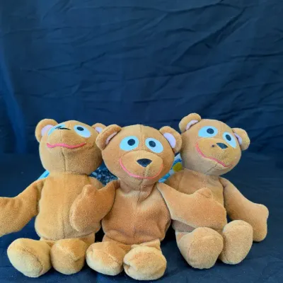 Lot of 3 Vintage Sesame Street Baby Bear 7" Bean Bag Plush Tyco 1997 Jim Henson