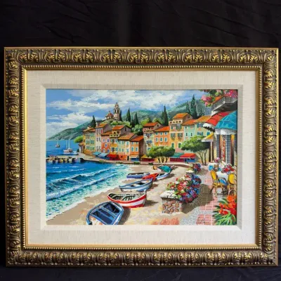 Anatoly Metlan "Siesta" Hand Signed Serigraph 2007 Mediterranean Coast Framed 