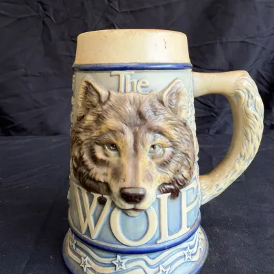 Vintage 2000 Tom O'Brien "The Wolf" American Animal Series Beer Stein