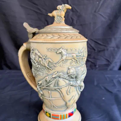 Vintage 1992 Avon "Winner's Circle" Lidded Beer Stein