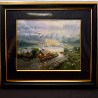 Thomas Kinkade "Emerald Isle Cottage" Framed Canvas Print with Certificate 