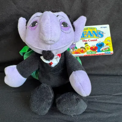 Vintage 1997 Tyco Sesame Street Beans Count Von Count Plush Toy