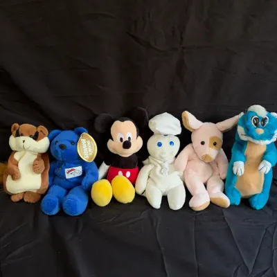 Vintage Collectible Plush & Character Toy Lot (6 Pieces) 