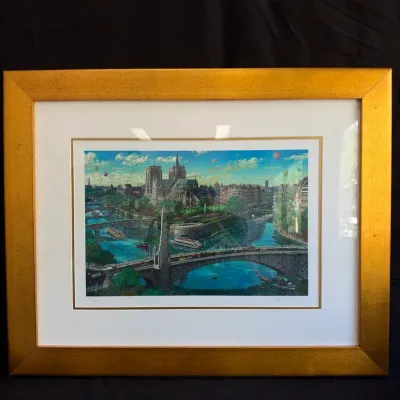 Alexander Chen "Notre Dame" Signed Seriolithograph Art – Framed CoA  