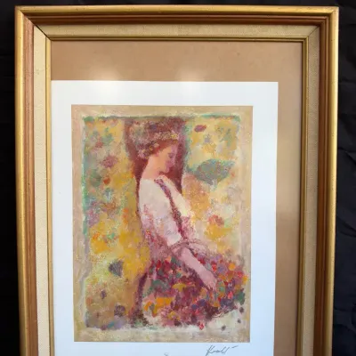 Hua Chen "Gathering Blossoms" 2006 Framed Seriolithograph Park West Gallery 