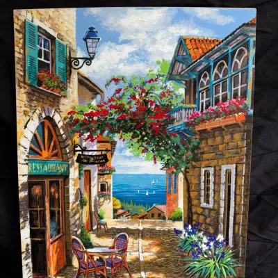 "Archway of Red" by artist Anatoly Metlan, With Certificate Of Authenticity 