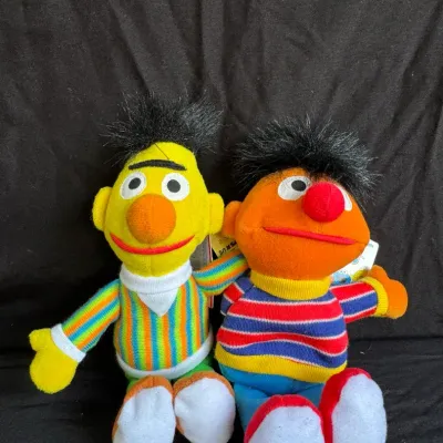 Vintage 1997 Tyco Sesame Street Bean Bag Plush Bundle – Bert & Ernie Duo
