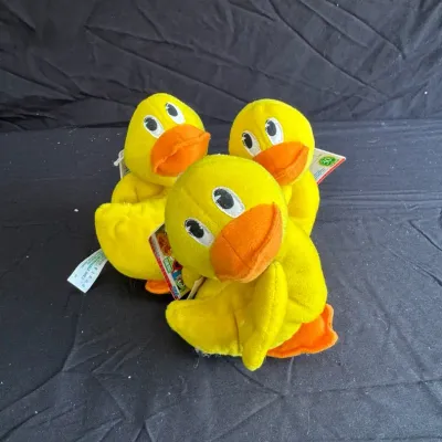 Vintage 1997 Tyco Sesame Street Beans Rubber Duckie Plush Lot Of 3 