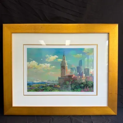 Alexander Chen "Freedom Tower & Port of Miami" Framed Signed Limited Edition  