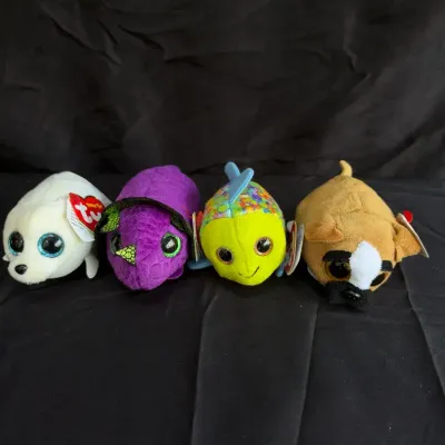 Lot of 4 Ty Teeny Tys Stackable Plush Toys