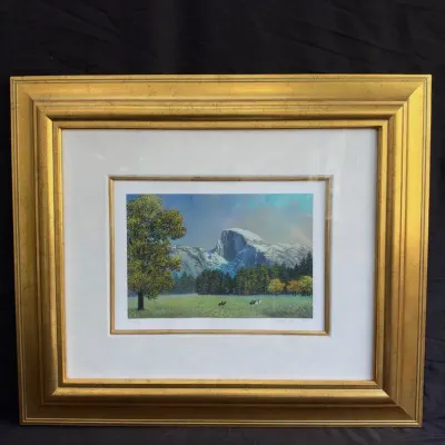 Alexander Chen "Yosemite Half Dome" Signed Seriolithograph Custom Gold Framed 