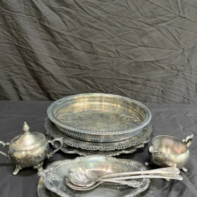 Ornate, Vintage Silver-plated And Tea Service Set