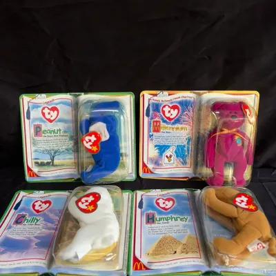 Lot of 4 Vintage McDonald's Ty Teenie Beanie Babies (2000) 
