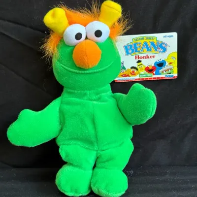 Vintage 1997 Tyco Sesame Street Beans "Honker" Green Plush