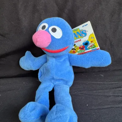 Vintage 1997 Tyco Sesame Street Beans Grover Plush Beanbag