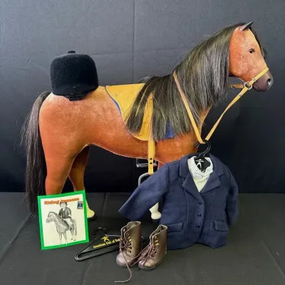 American Girl Doll 1998 Retired Blue Ribbon Horse Riding Outfit * Horse Too ! 