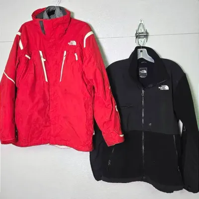 The North Face Red Ski Jacket & Black Denali Fleece Jacket: Size M Men’s 