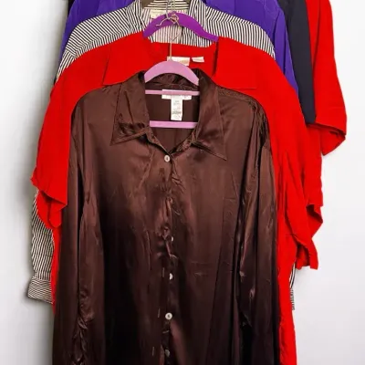 Vintage 100% Silk Tops: Liz Claiborne & More: Size 20-22W, 2X-3X Women’s 