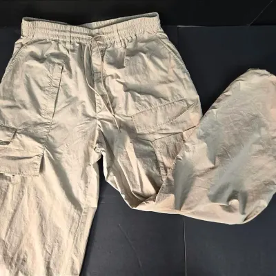 Adidas Y-3 Crinkle Nylon Cargo Pants: Size M