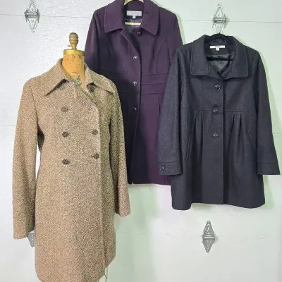 Anne Klein, DKNY & GUESS Wool-Blend Coats: Size 12-14, L Women’s 